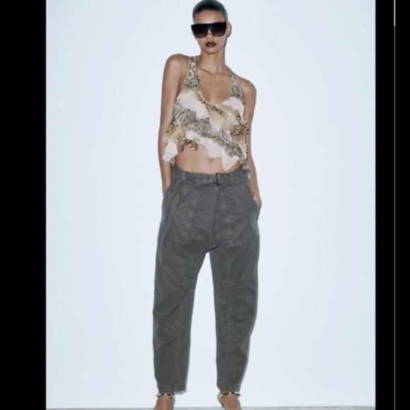 Zara Pants - BELTED UTILITY PANTS